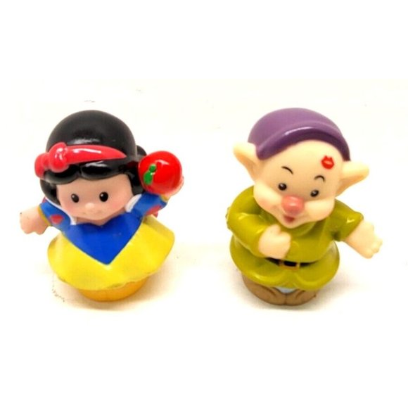 2012 Fisher Price Little People Disney Princess SNOW WHITE & DOPEY Dwarf Figures - Picture 1 of 7